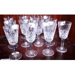 A set of twelve Waterford "Lismore" cut glass sherries
