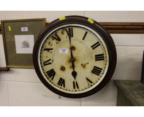 A mahogany cased wall clock with fusee movement