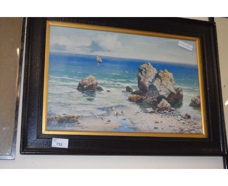 After Henry Winbusch pair of coloured prints of coastal scenes