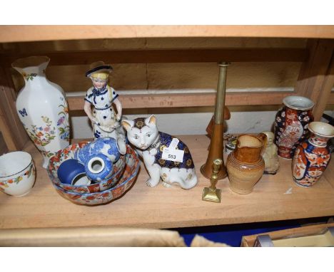 Mixed Lot:  Chinese ceramics, hunting horn, trinket boxes etc