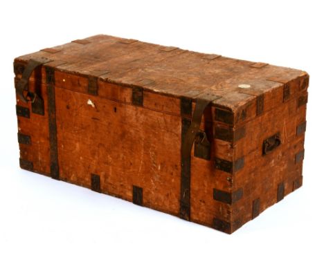 A Victorian camphorwood travel trunk, with hinged top and metal mounts, 49cm high x 107cm wide CONDITION REPORT: Lot 482 - la