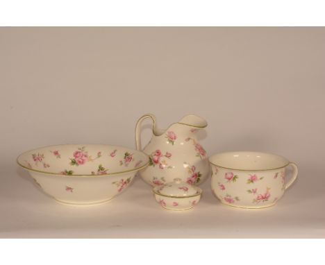 A Mintons Versailles four piece pottery toilet set, comprising of basin, jug, chamber pot and soap dish, jug 19cm high (4)