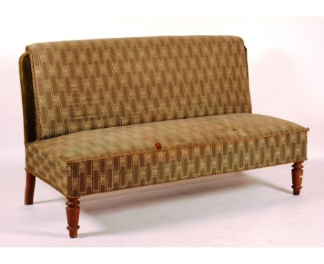 An upholstered banquette sofa, circa late 19th century, 100cm high x 175cm wide CONDITION REPORT: Lot 467 - three burn tears 