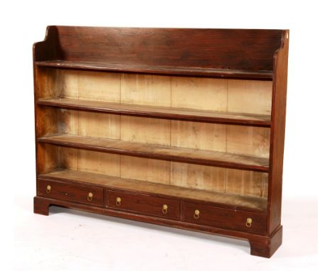 A faux rosewood open bookcase, above three drawers, 137cm high x 176cm wide CONDITION REPORT: Lot 324 - only faux veneer to t