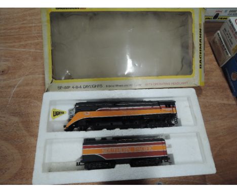 A Bachmann HO scale American brass 4-8-4 Southern Pacific loco &amp; tender 4454, boxed 672