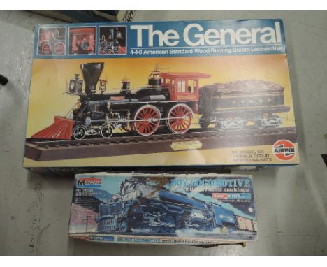 A Airfix 1:25 scale plastic kit, The General and a Monogram HO scale plastic kit, Big Boy Locomotive, both boxed