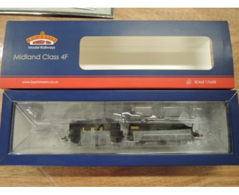 A Bachmann 00 gauge 0-6-0 4F LMS loco &amp; tender 3851, boxed 31-880