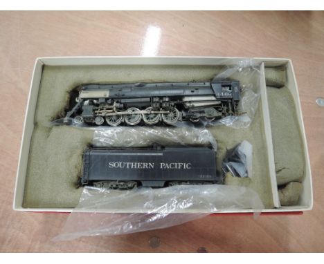 A Katsumi Westside Model Company HO scale American brass 4-8-4 Southern Pacific loco and tender 4466, boxed GS-6