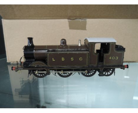 A Quality Models 00 gauge LBSC E4 0-6-2T tank engine, 403, made by DC Lawrence in the late 1980's and painted by Larry Goddar