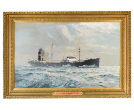 Arthur James Wetherall Burgess, ROI, VPSMA (Australian, 1879-1957) SS Gretafield; and Charles Ernest Butler (British, 1864-19
