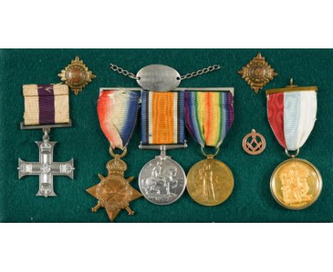 A first world war Military Cross group of four medals, to 2nd Lieutenant Clifford Wortley Caswell, Middlesex Regt., including