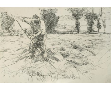 Harry Becker (British, 1865-1928) Topping Peas inscribed with title lower left lithograph, unframed 38.50 x 55.50cm (15 x 22i
