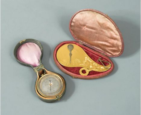 Parnell, London, a fine gilded brass hand held Hall's Patent pendulum scale, 1863-1865, inscribed 'Parnell, London', with ela