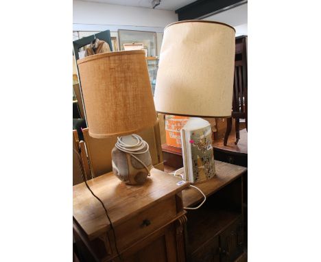 2 Newlyn Pottery Studio Pottery table lamps 