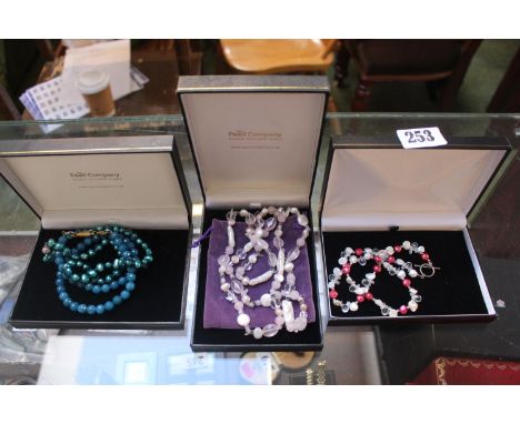 3 Ladies boxed The Pearl Company necklaces 