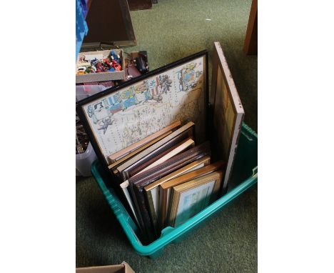 Box of assorted Framed pictures and prints inc William Watt Milne 