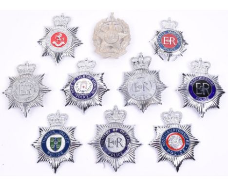 Quantity of Obsolete British Police Helmet Plates all being EIIR period, Various forces including, Bedfordshire police,  Clev