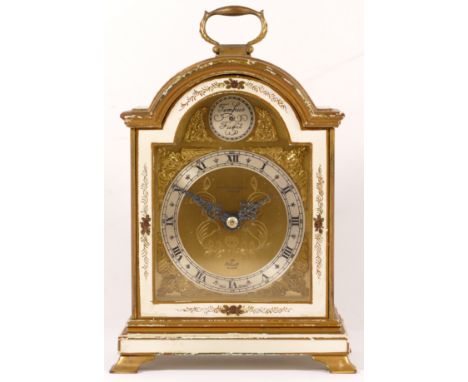 Elliott, a mid 20th century chinoiserie cased dome topped mantle clock, the brass and silvered dial with black Roman numerals