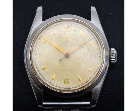 Rolex Oysterdate Precision mid-size stainless steel manual wind wristwatch, ref. 6066, circa 1951, serial no. 705742, silvere