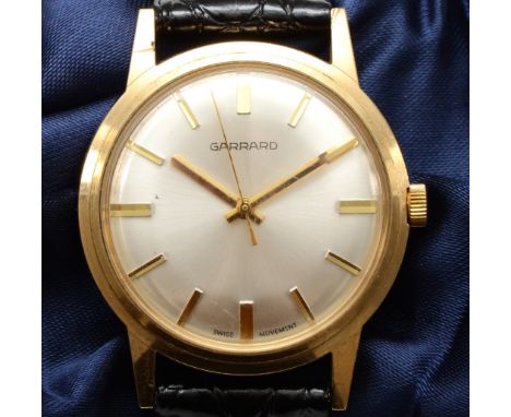 Garrard, a 9ct gold manual wind presentation gentleman's wristwatch, London 1981, case number 12569, signed movement, cal 280