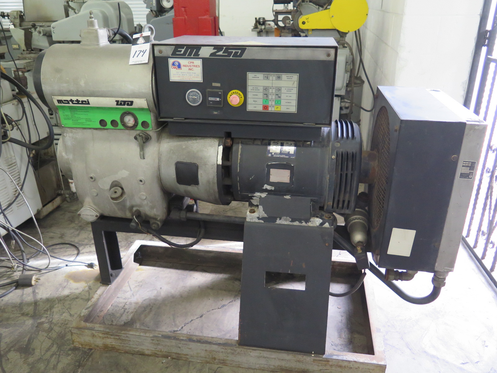 Mattei mdl. EM250 25Hp Rotary Vane Air Compressor s/n 8S41599