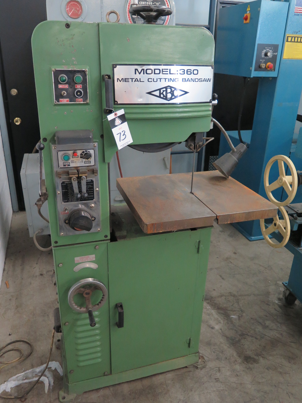 KBC mdl. 360 14â€ Vertical Band Saw w/ Blade Welder