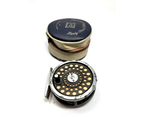 Vintage Hardy Marquis Number 5 Trout Fly Reel with hardy brothers Zipped Case 
