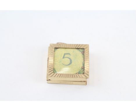 9ct gold vintage folded £5 note charm, Hallmarked London 1969 (3.4g) 
