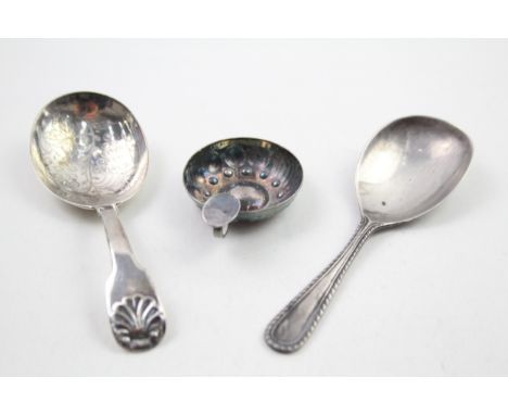 3 x .925 sterling caddy spoons inc georgian 