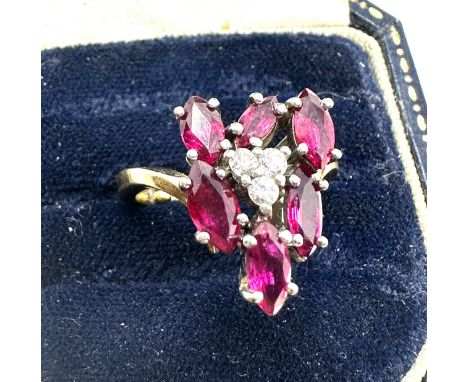 18ct gold ruby &amp; diamond ring weight 7.4g 