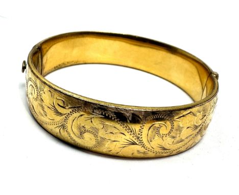 Vintage 1/5 9ct rg gold bangle weight 31g 