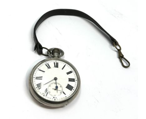 Antique military arrow marked open face pocket watch j.w.benson london  the watch is  ticking 