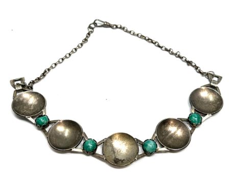 Continental vintage stone set choker necklace hallmarked 800 ag 50 measures approx 40cm when opened out weight 38g 