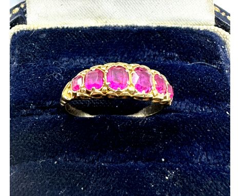 Vintage 18ct gold ruby ring weight 1.8g xrt tested as 18ct 