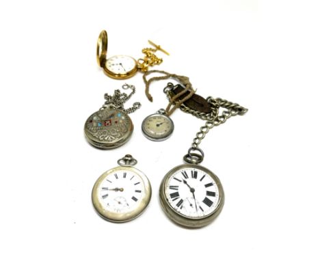 selection of vintage pocket watches 3 are ticking 2 not tested 