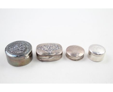 4 x .925 sterling silver pill / trinket dishes 