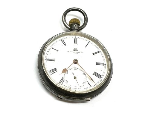 Antique silver open face pocket watch w.egan &amp; sons ltd cork the watch is  ticking 