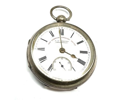 Antique silver open face pocket watch j.g graves sheffield the watch is not ticking 