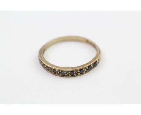 9ct gold vintage sapphire half eternity ring (1.7g) 
