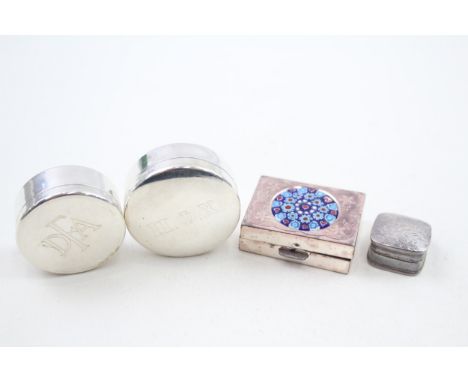 4 x .925 sterling silver pill / trinket dishes 