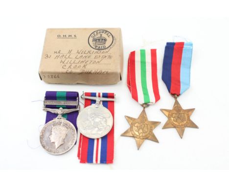 Boxed WW2 Army Palestine Police Medal Group G.S.M Named 1385 B/Const H Wilkinson 