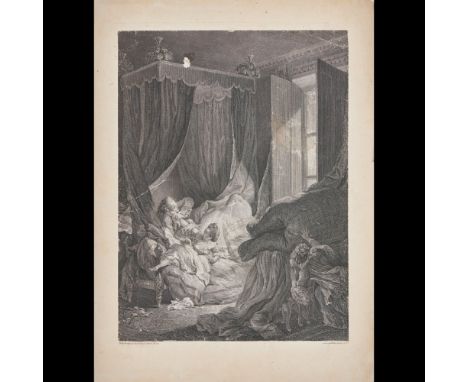 "L'Épouse indiscrète"Black ink print on paperAfter drawing by Pierre-Antoine Baudouin (1723-1769) engraved by Nicolas de Laun