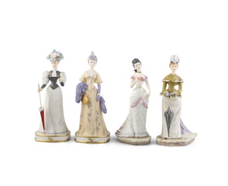 A COLLECTION OF MODERN ROYAL WORCESTER PORCELAIN FIGURES: 'Rosalind' 20cm high; 'Elizabeth' 22cm high; 'Melanie' 21cm high an