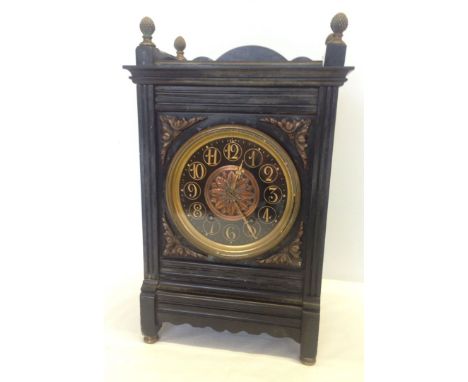 An antique black marble mantle clock by J W Benson, 25 Old Bond Street