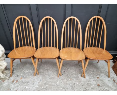 A set of four vintage Ercol 'Quaker' model 365 dining chairs.&nbsp; 