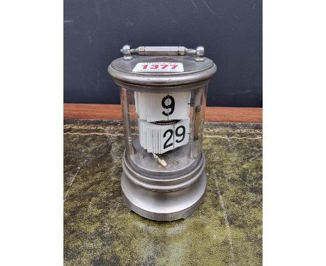 A Ever Ready Chronos cylindrical ticket clock,&nbsp;16.5cm high. 