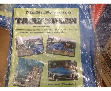 New and unused multi purpose tarpaulin, 5.4 x 7 metres. P&amp;P Group 1 (£14+VAT for the first lot and £1+VAT for subsequent 