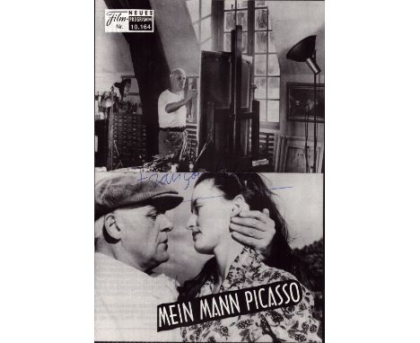 Francoise Gilot (1921-2023), French painter. An original signed 9x6 inch German four page magazine/programme for the film "Su