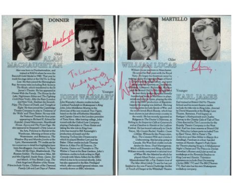 Alan Macnaughton and William Lucas multi signed programme bio page also includes Karl James and John Warnaby. Good condition.