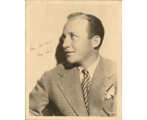 Bing Crosby signed 10x8 inch vintage sepia photo. Good condition. All autographs come with a Certificate of Authenticity. We 